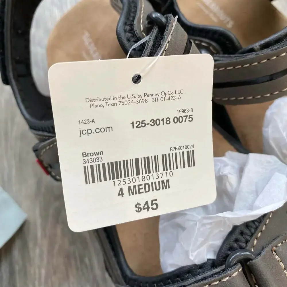 Thereabouts TH Marsh Adjustable Strap Sandals in Brown 4M New